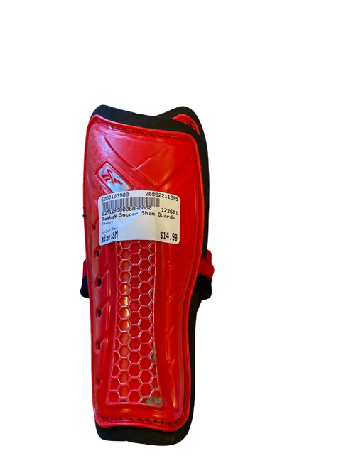 Vist Large View of Product Image Which is Used Reebok Soccer Shin Guards Youth Red SM