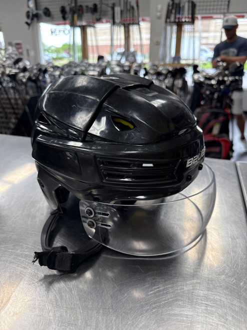 Vist Large View of Product Image Which is Used Bauer REAKT 200 Helmet Half Visor Combo Black MD