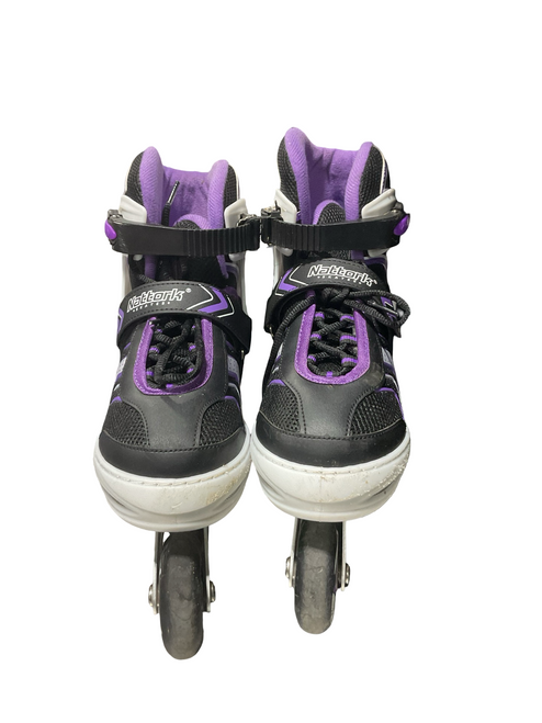 Vist Large View of Product Image Which is Used ZPM SPORTS ROLLER BLADES Junior Rec Fitness Skates Pink Adjustable