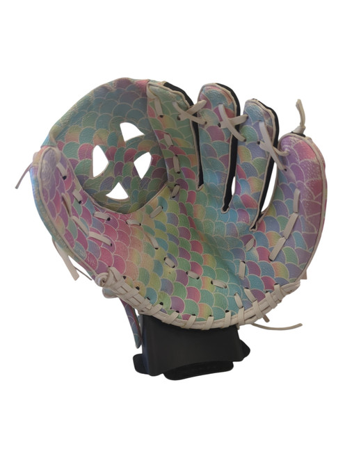 Vist Large View of Product Image Which is Used MERMAID BB/SB Glove RH Throw Black 10 1/2"