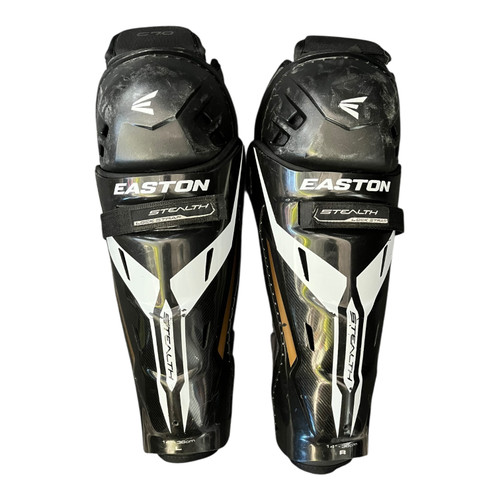 Vist Large View of Product Image Which is Used Easton C7.0 SG Senior Shin Guards Black 14"
