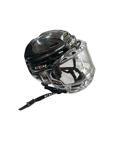 Vist Large View of Product Image Which is Used CCM TACKS 310 COMBO SM Helmet Full Visor Combo Black SM