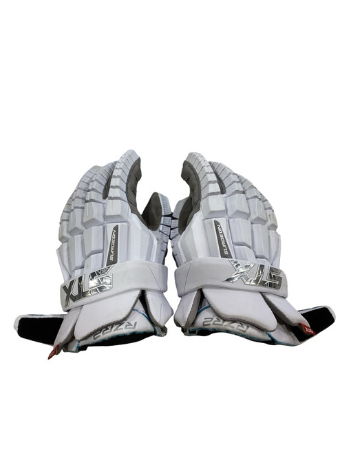 Vist Large View of Product Image Which is Used STX SURGEON Lacrosse Gloves Mens White 13"
