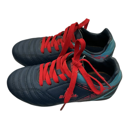 Vist Large View of Product Image Which is Used Brava RACER III Soccer Cleats Navy Blue And Red Youth 11.0