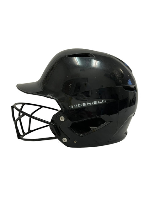Vist Large View of Product Image Which is Used Evoshield XVT Gloss Intermediate Batting Helmet w/Mask Black 