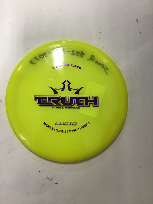 Vist Large View of Product Image Which is Used Dynamic Discs LUCID TRUTH Disc Golf Mid Range Yellow 177g