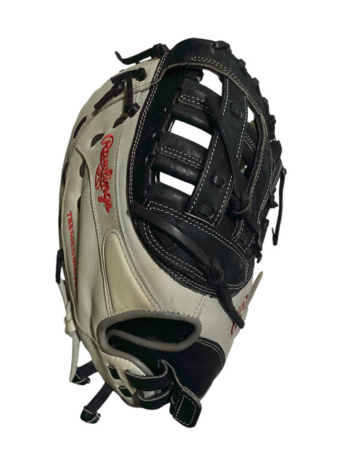 Vist Large View of Product Image Which is Used Rawlings HEART OF THE HIDE BB/SB First Base RH Throw White 13"