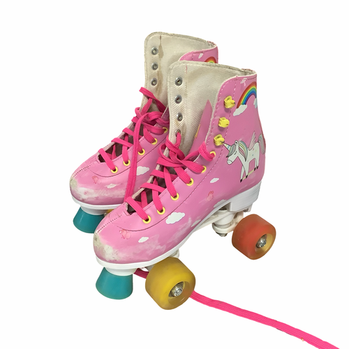 Vist Large View of Product Image Which is Used LIKU Senior Roller Quad Skates Pink Adjustable