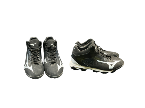Vist Large View of Product Image Which is Used Mizuno BASEBALL CLEAT BB/SB Cleats Black Senior 7