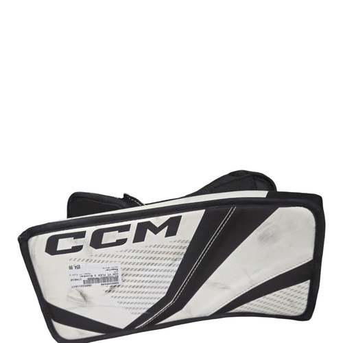 Vist Large View of Product Image Which is Used CCM YT FLEX 3 Youth Goalie Blocker White