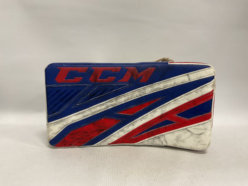 Vist Large View of Product Image Which is Used CCM Senior Goalie Blocker White/Red/Navy