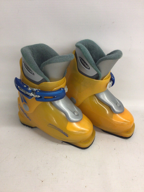 Vist Large View of Product Image Which is Used Head CHILDRENS SKI BOOTS Girls DH Ski Boot Yellow 160 MP - Y09