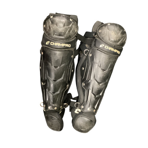 Vist Large View of Product Image Which is Used Champro CATCHERS LEG GUARDS Catchers Leg Guards Black Junior