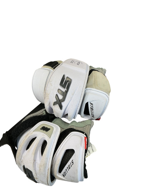 Vist Large View of Product Image Which is Used STX STALLION 900 Lacrosse Arm Pads/Guards White MD
