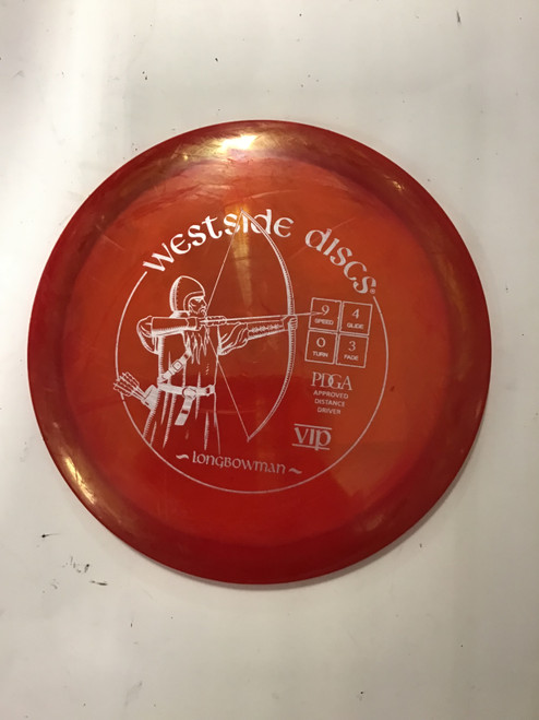 Vist Large View of Product Image Which is Used Westside VIP LONGBOWMAN Disc Golf Driver Red 173g