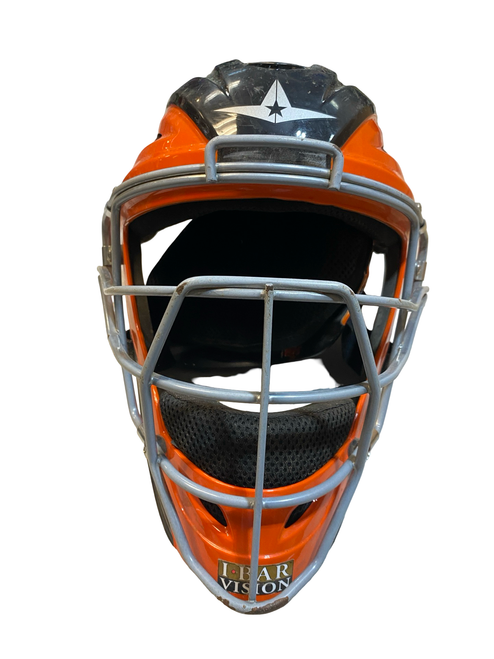 Vist Large View of Product Image Which is Used All Star CATCHERS HELMET Catchers Helmet w/Mask Black MD