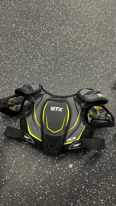 Vist Large View of Product Image Which is Used STX STALLION 200+ Lacrosse Shoulder Pads Black SM