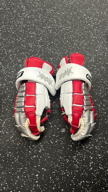 Vist Large View of Product Image Which is Used Gait MAYHEM Lacrosse Gloves Mens Red LG