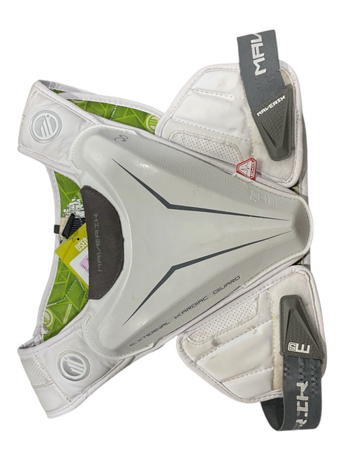 Vist Large View of Product Image Which is Used Maverik SHOULDER PADS Lacrosse Shoulder Pads White MD
