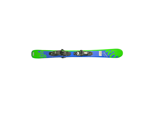 Vist Large View of Product Image Which is Used Rossignol EXP PRO Boys DH Ski/Binding Green And Royal Blue 104 cm