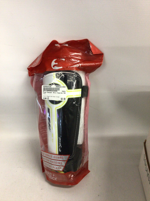 Vist Large View of Product Image Which is Used Puma Soccer Shin Guards Adult Black And Neon Green LG