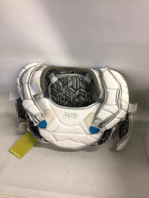 Vist Large View of Product Image Which is Used True ZERO LYTE Lacrosse Shoulder Pads White SM