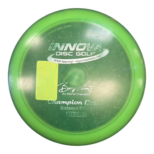 Vist Large View of Product Image Which is Used Innova CHAMP BEAST Disc Golf Driver Neon Green 168g