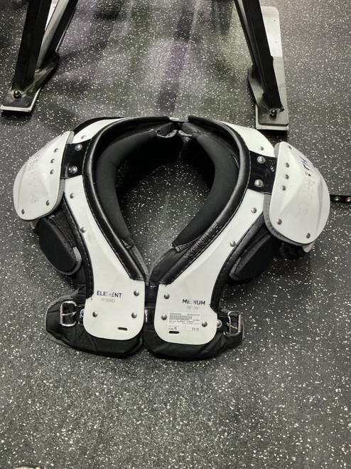 Vist Large View of Product Image Which is Used Xenith ELEMENT HYBRID FB Shoulder Pads White MD
