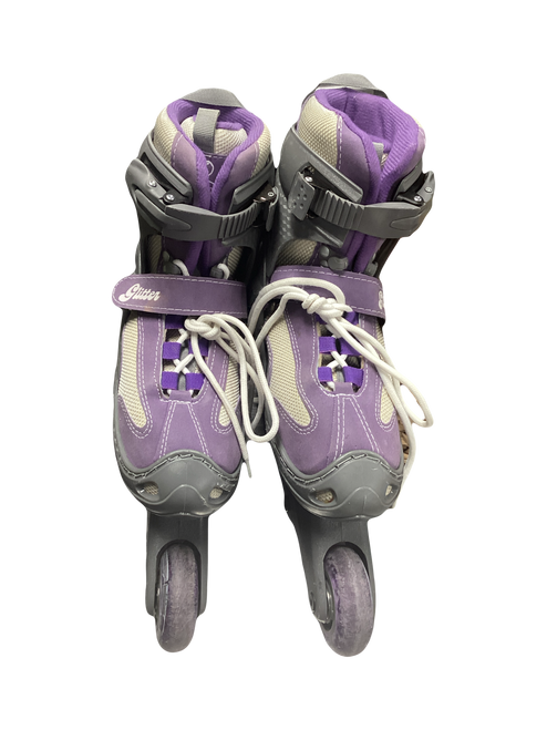 Vist Large View of Product Image Which is Used Face Forward 5ABEC Junior Rec Fitness Skates Purple Adjustable