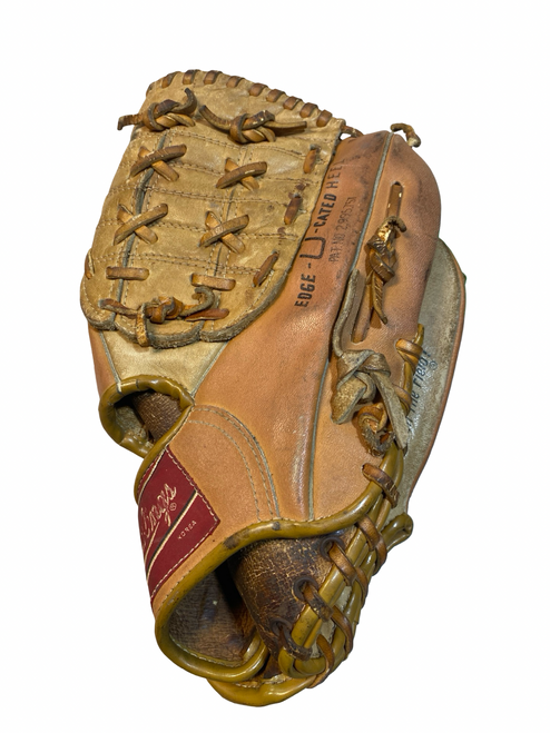 Vist Large View of Product Image Which is Used Rawlings THE FINEST IN THE FIELD BB/SB Glove RH Throw Black 11 1/2"