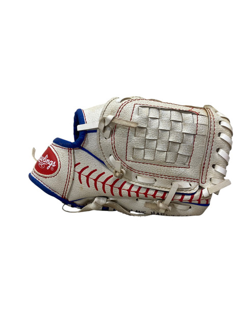 Vist Large View of Product Image Which is Used Rawlings PL90SSG BB/SB Glove T-ball White 9"
