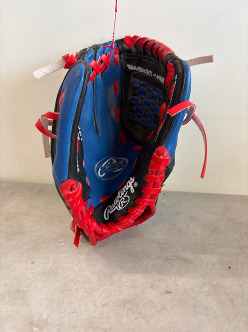 Vist Large View of Product Image Which is Used Rawlings PL85BY BB/SB Glove LH Throw Red 9"