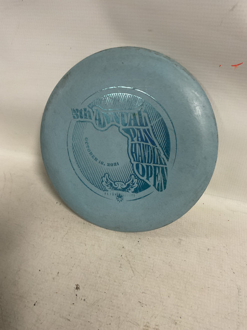 Vist Large View of Product Image Which is Used Discraft LUNA Disc Golf Putter Sky Blue