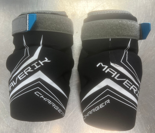 Vist Large View of Product Image Which is Used Maverik CHARGER Lacrosse Arm Pads/Guards Black MD