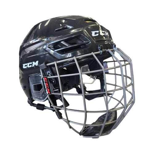 Vist Large View of Product Image Which is Used CCM TACKS 310 COMBO HELMET Helmet Cage Combo Black LG