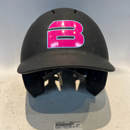 Vist Large View of Product Image Which is Used Champro MATTE BLK SZ LRG Batting Helmet No Mask Black LG