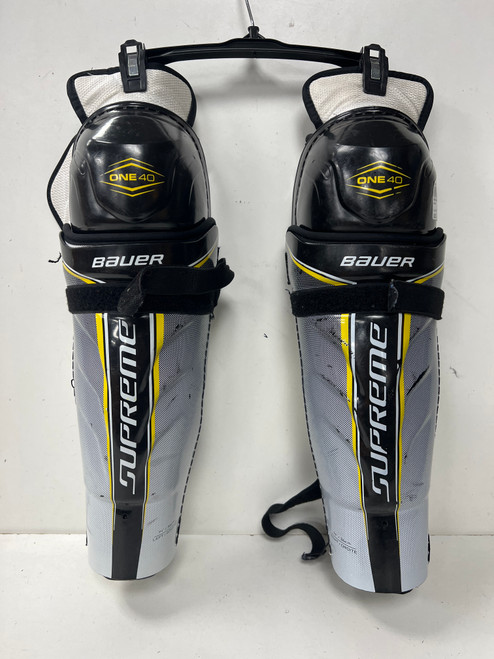Vist Large View of Product Image Which is Used Bauer SUPREME ONE40 Senior Shin Guards Black 14"