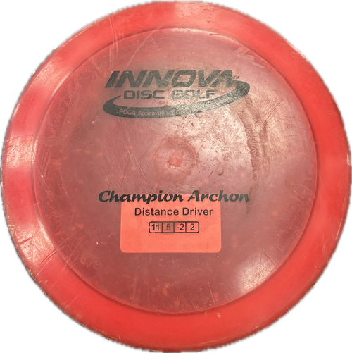 Vist Large View of Product Image Which is Used Innova CHAMPION ARCHER Disc Golf Driver Red