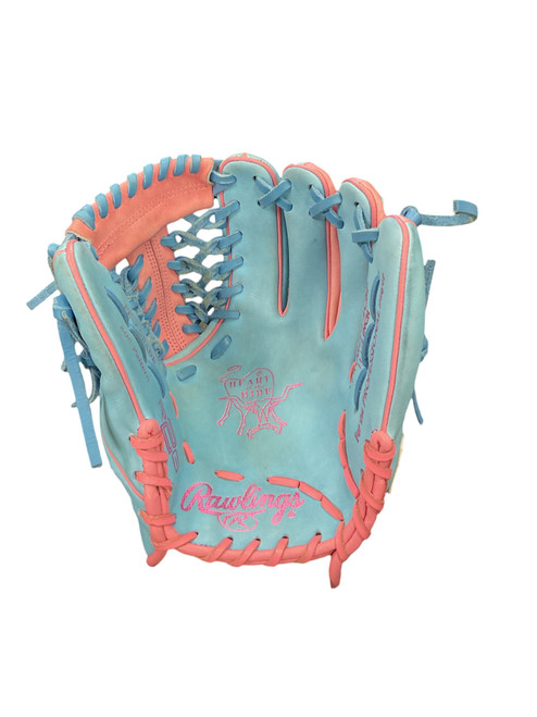 Vist Large View of Product Image Which is Used Rawlings HEART OF THE HIDE PROR204-4CBP BB/SB Glove RH Throw Royal Blue 11 1/2"