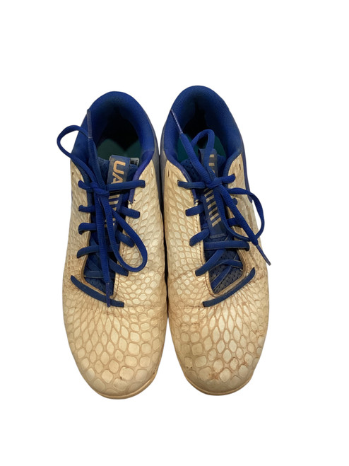 Vist Large View of Product Image Which is Used Under Armour BSBL CLEATS BLUE/WHITE BB/SB Cleats White Senior 7
