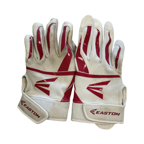 Vist Large View of Product Image Which is Easton, BB/SB, Batting, Gloves, White, XL