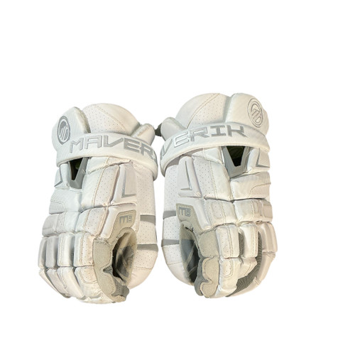 Vist Large View of Product Image Which is Used Maverik 13IN MAVERIK M6 GOALIE GLOVES Lacrosse Gloves Mens White 13"