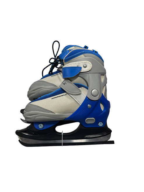 Vist Large View of Product Image Which is Used WinnWell Boys Softboot Skate Royal Blue Adjustable