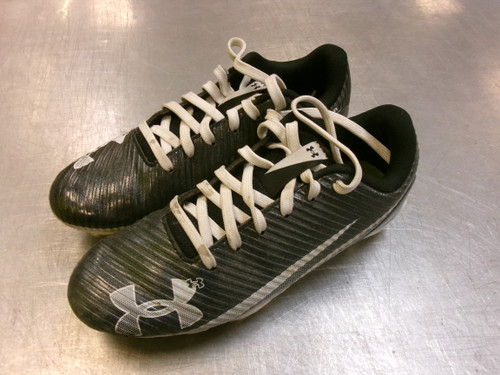Vist Large View of Product Image Which is Used Under Armour Jr FB Cleats Black Junior 03