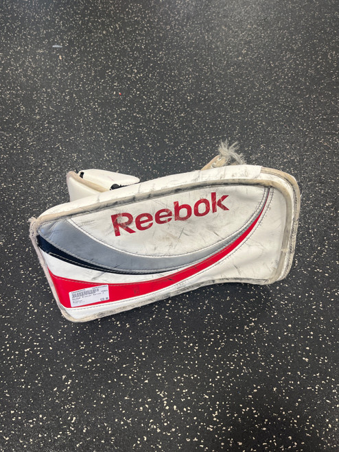 Vist Large View of Product Image Which is Used Reebok Senior Goalie Blocker White