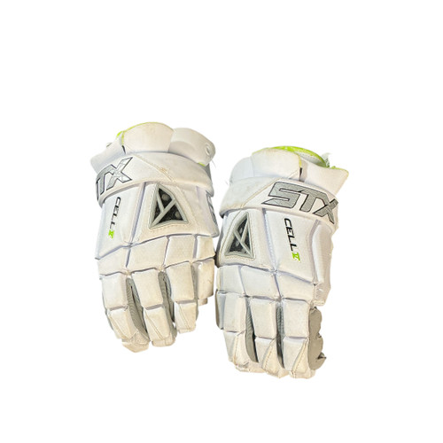Vist Large View of Product Image Which is Used STX CELL V Lacrosse Gloves Mens White 11"