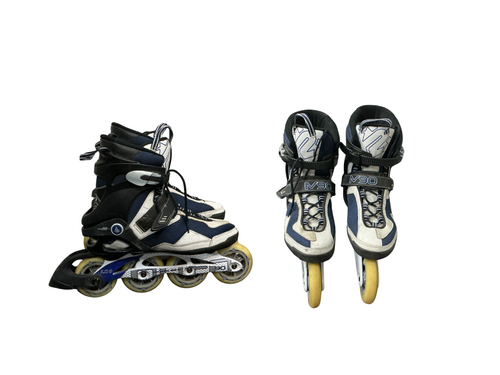 Vist Large View of Product Image Which is Used K2 MOTO 90 Racing Inline Skates Navy Blue Youth 10.0