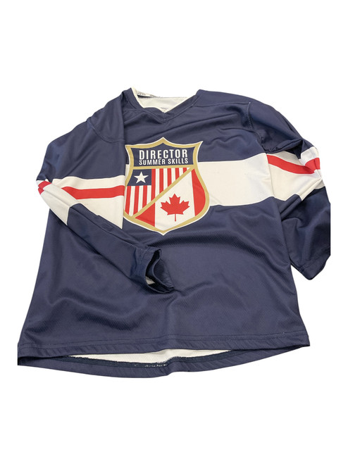 Vist Large View of Product Image Which is Used Champro Hockey Practice Jersey Navy Blue L/XL