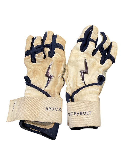 Vist Large View of Product Image Which is Used BRUCE BOLTS BATTING GLOVES BB/SB Batting Gloves White LG