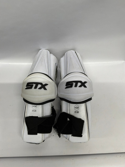 Vist Large View of Product Image Which is Used STX HD2 900 Lacrosse Arm Pads/Guards White LG